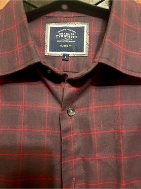 🔴 Charles Tyrwhitt Men's Windowpane Shirt